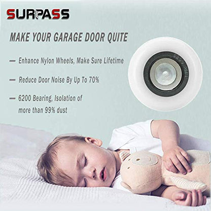 Surpass Garage Door Hardware Kit Roller/Hinge/Top Bracket/Wire Rope (for 16'x7' and 18'x7' Height Double Garage Doors)