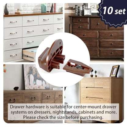 10PCS Drawer Guide Kits(Drawer Slides Repair kit with Screws) Replacement for Rite-Trak II Model #168 Drawer Guide Glide,Commercial Slide Style Drawers Drawer Slides(10(10)
