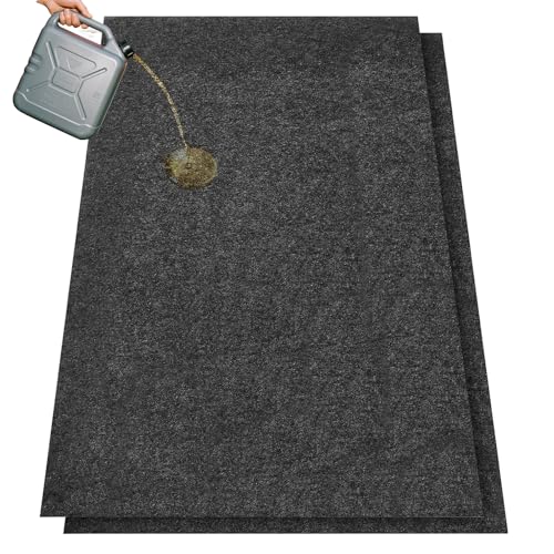 GlowShade 2 Pack Oil Spill Mat, 36 X 60 Inch Garage Floor Mat Under Car, Absorbent Oil Pads Drip Leak Mat with Weather Backing, Reusable, Washable, Non Slip, Protects Floor (2)