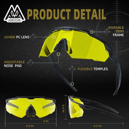 Shooting Glasses Anti Fog with High Definition Lenses, ANSI Z87+ Certified Tactical Safety Glasses for Men Women - color: D5-yellow / Grey