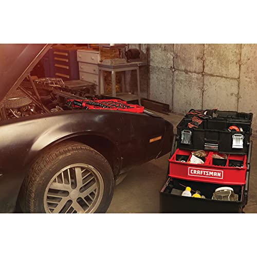 CRAFTSMAN 22-in. Rolling Tool Box with Wheels, Black, Plastic, Lockable (CMST20880) - style: Multi-level Tool Box
