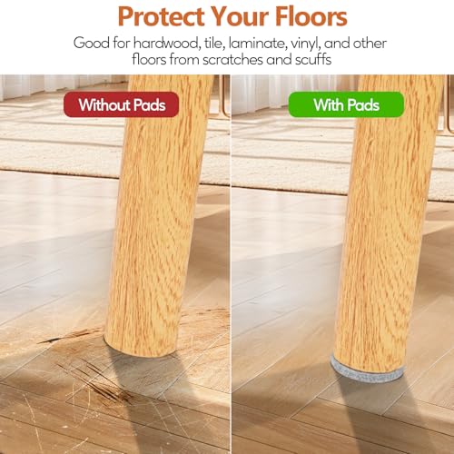 Furniture Pads 300 Pcs Premium Furniture Felt Pads (Grey), Huge Quantity Self Adhesive Felt Furniture Pads, Anti Scratch Floor Protector for Furniture Legs Hardwood Floor with 60 Cabinet Door Bumpers - size: Grey
