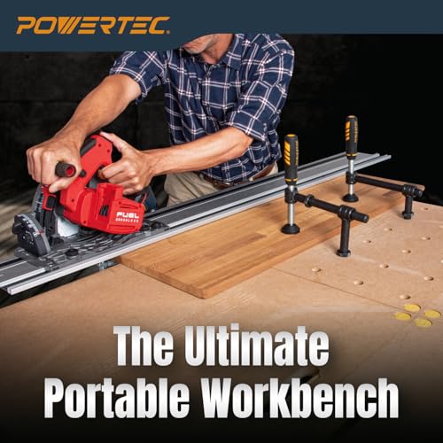 POWERTEC Arachni-Flex 24" x 48" Foldable Workbench Tabletop - Portable Work Surface with Pre-drilled Dog Holes & Quick-Insert Locks for Arachni Flex Collapsible Workstand Ideal for Woodworking (71932) - style: Tabletop - Dog Hole