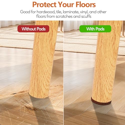 Furniture Pads Felt Pads 300 Pieces Huge Pack Furniture Felt Pads, Self Adhesive Anti Scratch Floor Protectors for Furniture on Hardwood Tile Floor, with 60 Cabinet Door Bumpers, Brown - size: Brown
