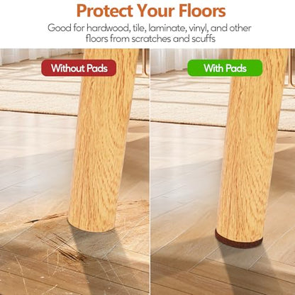 Furniture Pads Felt Pads 300 Pieces Huge Pack Furniture Felt Pads, Self Adhesive Anti Scratch Floor Protectors for Furniture on Hardwood Tile Floor, with 60 Cabinet Door Bumpers, Brown - size: Brown