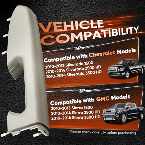 22818471 Front Right Passenger Side Armrest Repair Kit Compatible with 2010-2014 Chevy Silverado and GMC Sierra 1500 2500HD 3500HD, Designed for Door Panel with Release Handle Below Armrest, Gray - color: 22818471 Gray Passenger Side Armrest