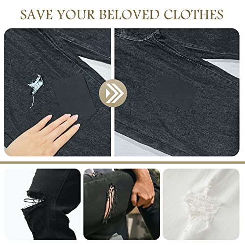 KING MOUNTAIN Iron-on Repair Patch 20 Pcs Pack,100% Cotton Iron-on Repair Patch,3" x4-1/4 with Back Glue Fabric Repair Kit,Repair Denim, Clothes and Fabric (Black1.0) - color: Black1.0, size: Cotton-3"x4-1/4"