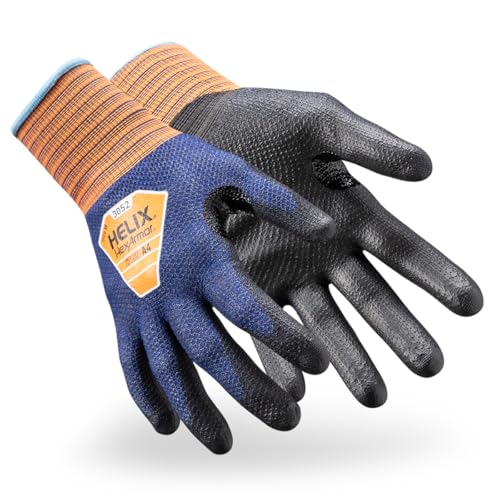 HexArmor Unrivaled Comfort Gloves | Ultra-Thin and Lightweight | A6 Cut and Abrasion Resistant - color: Helix 3052, Orange, A4 Cut Resistance, Ultra-light & Breathable, size: X-Small