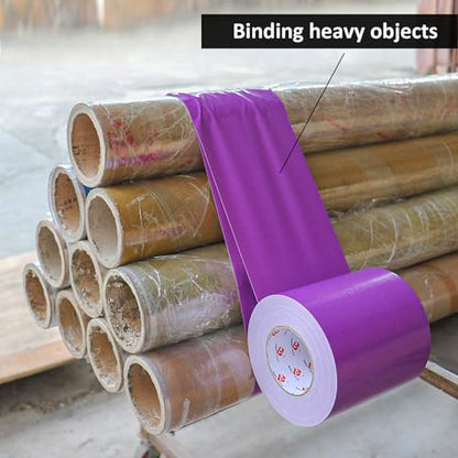 BOMEI PACK 6" Purple Duct Tape Heavy Duty,6 Inch x 60 Yards Purple Wide Rol Tape,Strong Strength,Flexible,No Residue,Waterproof and Tear by Hand,Multi-Use for Indoor & Outdoor Repairs - color: Purple