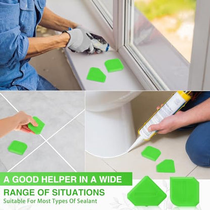 Outus 2 Pieces Caulking Tool Set Silicone Sealant Grout Tool for Kitchen Bathroom Floor Sealant Sealing (Light Green) - color: Light Green