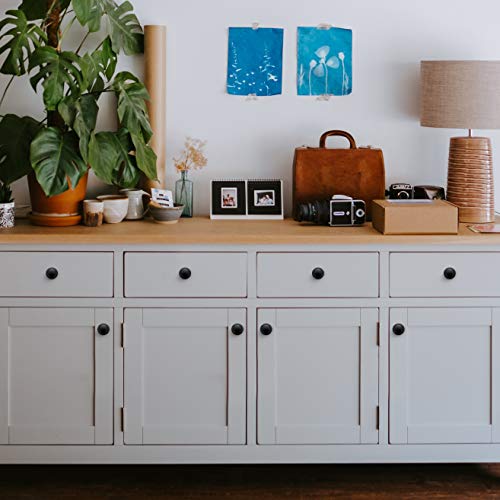 Ravinte 30 Pack Matte Black Cabinet Pulls 1-1/4 inch Kitchen Cabinet Knobs Drawer Knobs Dresser Drawer Pulls Door Dresser Handles for Cupboard - color: Black