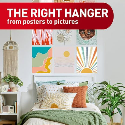 Command Poster Strips Value Pack, 60 Strips Damage-Free Poster Hangers, No Tools Requried, Great for Home, Room, Wall, Office, and Dorm Decor, White Adhesive