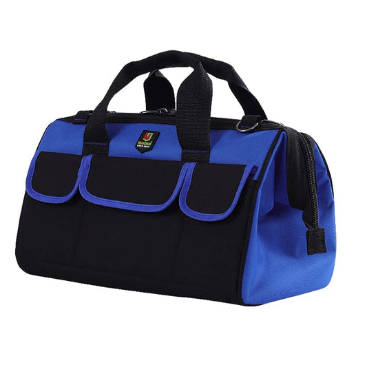 TopHomer 14" Oxford Cloth Large Capacity Wide Mouth Tool Bag with Double-Pull Zipper Waterproof Tool Bag for DIY Enthusiasts Electricians, Carpenters (D8 Blue) - color: D8 Blue, size: 14"