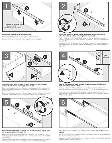 Cold Rolled Plate Bottom Mount Drawer Slides Track (14in/35cm) - size: 14in/35cm
