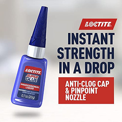 Loctite Super Glue Professional Liquid, 20 Gram Bottle, 1 Pack - Clear Superglue for Plastic, Wood, Metal, Crafts, & Repair, Instant Glue Adhesive, Quick Dry - size: 1 Pack