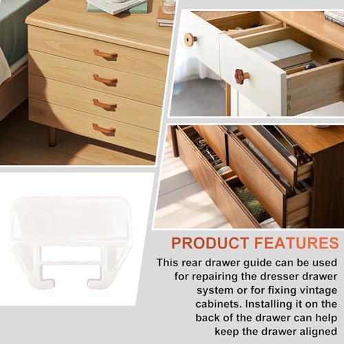 Plastic Drawer Guide Compatible with Prime-Line R 7221 21/32 in. x 1-1/8 in Rolled Edge Metal Tracks Drawer Glides Bottom Mount-2 Pack