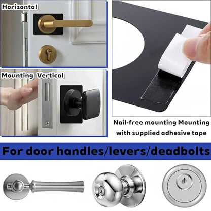 YHNNH 2PCS Matte Black Door Knob/Deadbolt Reinforcement Plate, Door Lock Fixing Plate Doors Handle Fixing Cover Filler Repair Backplate Doors Handle Hole Reinforcer Kit