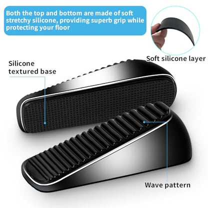 2Pc Strongest Door Stopper - Heavy Duty Door Stop Wedge, Door Stoppers for Bottom of Door, Made of Premium Quality Zinc and Silicone, Suits Any Door, Any Floor, Doorstop Wedge Tall 1.65in