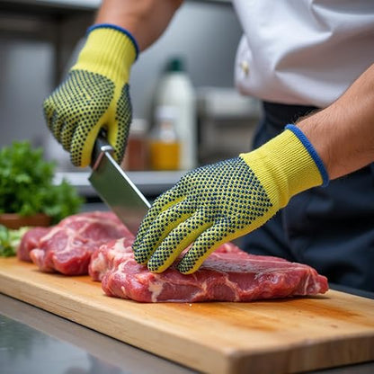 G & F Products 1670L Yellow Kevlar Knit Cut Resistant Work Gloves, Protective Gloves to Secure Hands From Scrapes, Cuts In Kitchen, Wood Carving, Carpentry & DEA - size: Large (Pack of 1)