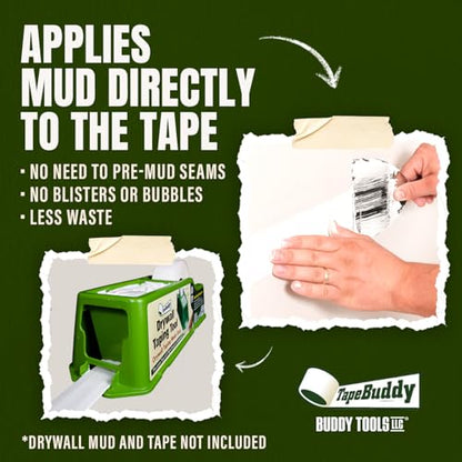 Buddy Tools TapeBuddy Drywall Taping Tool - Simplifies Drywall Banjo Taping - Reliable & Efficient Tape Dispenser for DIYers - Easy to Use - Reduces Mess and Waste
