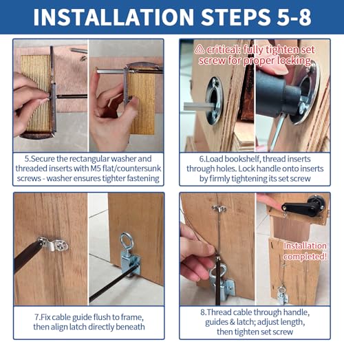 TamBee Hidden Bookcase Door Book Latch and Lock, Secret Book Latch Hidden Door Kit for Bookshelf Doors, DIY Secret Doors for Home Office, Storage, Safe Room