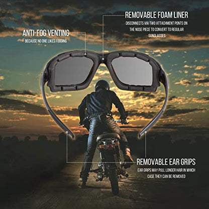 Motorcycle Riding Glasses Extreme Sports Wrap Sunglasses - color: Black | Clear