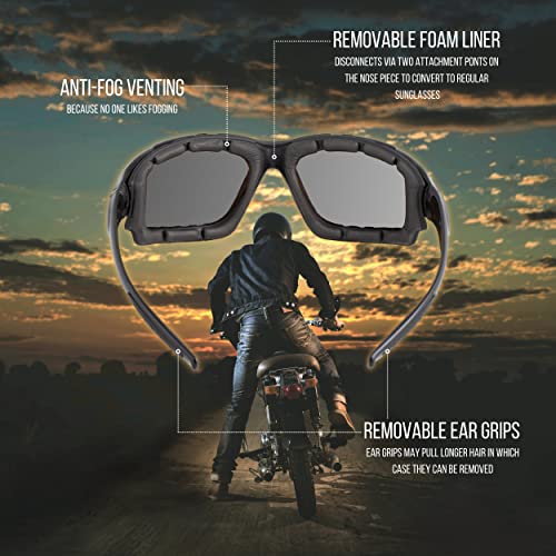 Motorcycle Riding Glasses Extreme Sports Wrap Sunglasses - color: Red | Smoke