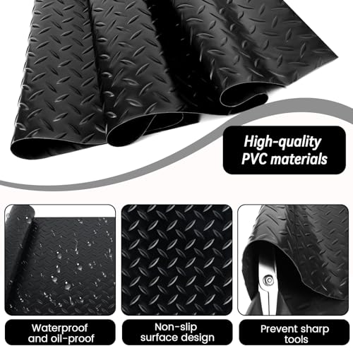 U0U 48" x17.3" Workbench Mat,Black PVC Waterproof Work Bench Pad,1.5mm Thick DIY Worktable Mat Workbench Cover for Protects Work Bench Tabletop (Black, 47.2" x17.3")