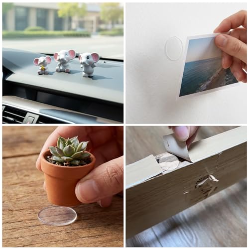 50 Pcs Double Sided Adhesive Dots for Car Dashboard, 1" Round Double-Sided Mounting Tape Clear Removable Sticky Pads for Vehicle Decor Car Phone Mounts Home Office