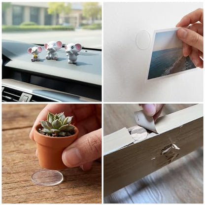 50 Pcs Double Sided Adhesive Dots for Car Dashboard, 1" Round Double-Sided Mounting Tape Clear Removable Sticky Pads for Vehicle Decor Car Phone Mounts Home Office