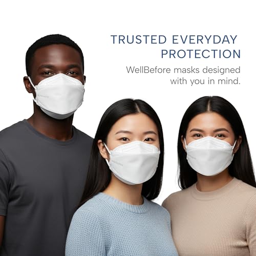 Well Before Welcome Series 3D KN95 Face Mask, Regular, Pack of 50 - color: White