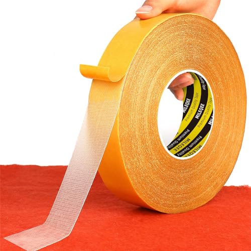 Double Sided Tape Heavy Duty, 1in x 164FT, Extra Large Universal High Tack Mounting Tape, Strong Wall Adhesive Strips Fiberglass Mesh, Sticky Clear Tape, Picture Poster Decor, Easy Use - size: 1" x 164FT