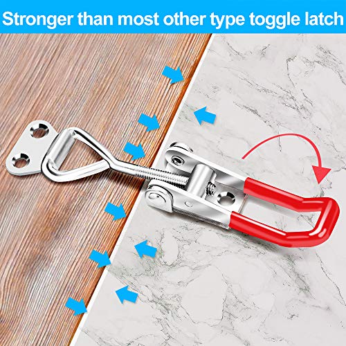 6 Pack Toggle Latch Clamp 4001, Adjustable Latch, Smoker Clamps Heavy Duty Latches, 330Lbs Holding Capacity Pull for Lid Jig, Tool Box Case (24PCS Screws) - style: 4001-6PK