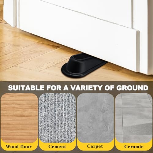 Frienda 24 Pcs Door Stoppers Heavy Duty Door Stop Wedge Rubber Door Stoppers for Door Bottom Carpet Tile Concrete Wooden Floor