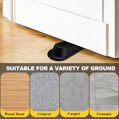 Frienda 24 Pcs Door Stoppers Heavy Duty Door Stop Wedge Rubber Door Stoppers for Door Bottom Carpet Tile Concrete Wooden Floor