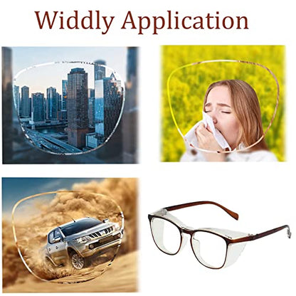 Safety Glasses for Men Women, Anti Fog Safety Goggles Comfortable Blue Light Blocking UV Protective Adult Nurse - color: Square Black Grey Brown 3pack
