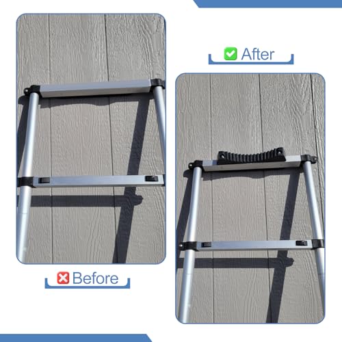 Anti-Slip Ladder Stabilizer, Rubber Steep Ladder Accessory Ladder Stabilizer Rubber Fall Prevention, Scratch Protection, Extension Ladder Attachment Against Wall, Telegraph Pole