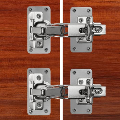TamBee Cabinet Hinge Repair Plate Kit, Stainless Steel Fixing Plates for Cupboard Door Replacement Rust Resistant Easy to Install, 12 Pcs - style: Fix Plates