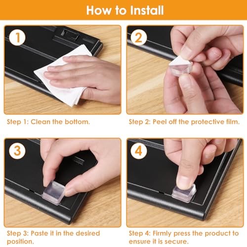 Rubber Feet for Cutting Board, 20PCS Rubber Bumpers Self Adhesive, Clear Rubber Bumper Pads, Square Adhesive Bumper Pads for Speakers, Laptop, Appliances 0.78" x 0.38" - size: Clear