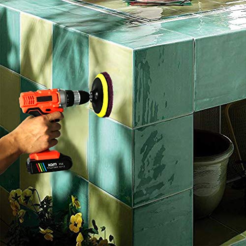 Power Scrubber Pads Drill Attachment, GOH DODD 26 Pieces 4 Inch Headlight Restoration Kit Drill Brush Scouring Cleaning Pads for Kitchen, Bathroom, Grout, Carpet, Shower, Tub, Grill,Tile, Sanding - size: 4 Inch 26 Pieces