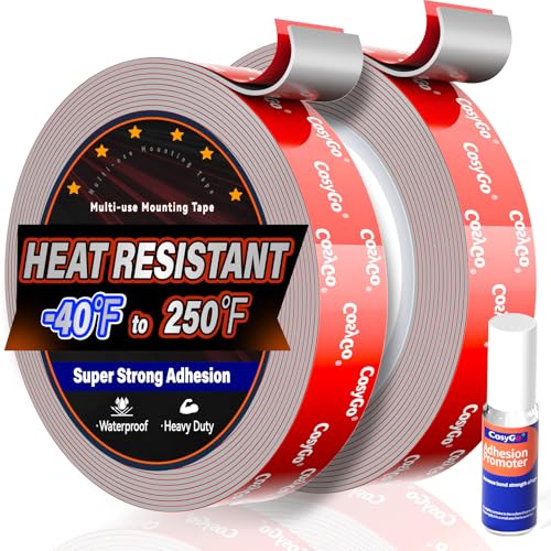2 Rolls Double Sided Tape Heavy Duty, 15FT Outdoor Heat Resistant Automotive Waterproof Mounting Tape, 0.6In Width Super Strong Adhesion Foam Tape - size: 0.6in Width - 2 Rolls