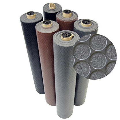 Rubber-Cal Coin-Grip Flooring and Rolling Mat - color: Brown, size: 2mm x 4 x 9-Feet