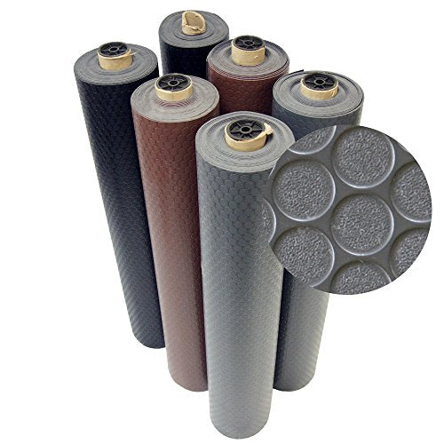 Rubber-Cal Coin-Grip Flooring and Rolling Mat - color: Black, size: 2mm x 4 x 14-Feet