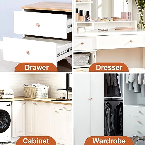 Probrico 5 Pack Single Hole Cabinet Knobs, Modern Style Drawer Pulls Rose Gold Knobs for Kitchen Bedroom Bathroom, Dresser Knob Furniture Handle Hardware - color: Rose Gold