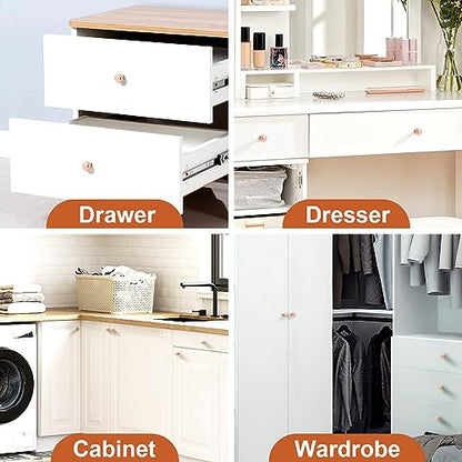 Probrico 5 Pack Single Hole Cabinet Knobs, Modern Style Drawer Pulls Rose Gold Knobs for Kitchen Bedroom Bathroom, Dresser Knob Furniture Handle Hardware - color: Rose Gold