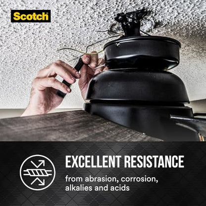Scotch Vinyl 700 Electrical Tape, 1 Roll, Black, 3/4-in x 66-ft, General Purpose, Commercial Grade, Rated for Temperatures Up to 194-Degree, Highly Flexible, Stretchy & Conformable (700) - size: 3/4 in. by 66 ft., style: 1 roll