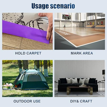 Purple Duct Tape Heavy Duty, 1.88 Inch x 35 Yard Waterproof Strong Adhesive Duct Tape for Indoor Outdoor Repairs Tear by Hand, 1 Roll - color: Purple