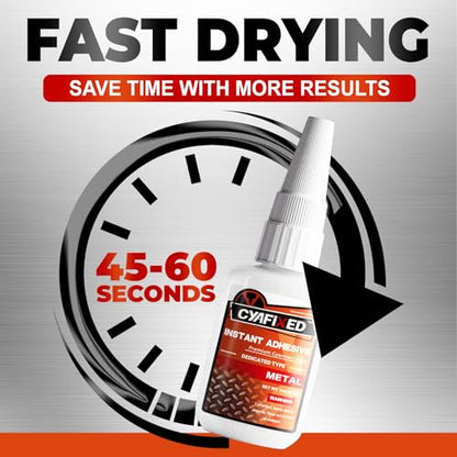 Metal Super Glue 28.3g 1oz, Thick Clear Instant Heavy Duty CA Glue Liquid for Metal Crafts Stainless Steel Aluminum, Strong Multifunctional Cyanoacrylate Adhesive for Glass Ceramic Plastic Wood Rubber - size: 1 oz, style: Metal