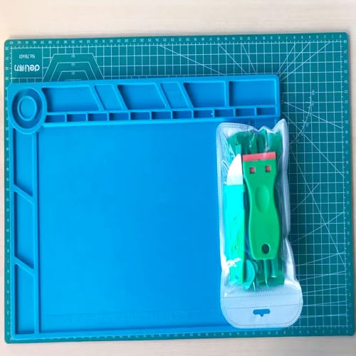 15pcs Scraper Tool Multiple Purposes Plastic Scraper Putty Knife removal shovel pryTool Set(Green)