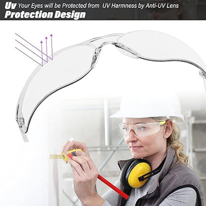 Salfboy Safety Glasses for Men Women ANSI Z87.1 Safety Glasses Bulk Protective Eyewear Scratch-Resistant - color: 30pcs-118-yellow Leg